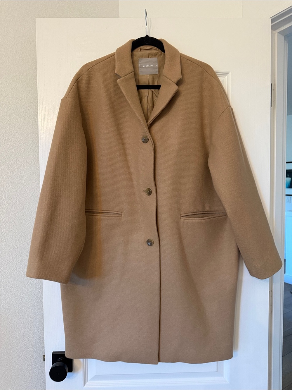 Everlane Camel Wool-Blend Cocoon Coat